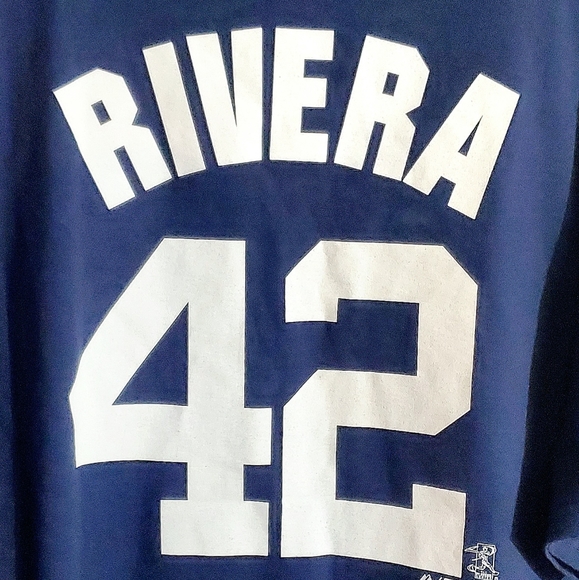 NWT NEW YORK YANKEES MARIANO RIVERA JERSEY T SHIRT. MENS Sz:XL BY MAJESTIC #42 - Picture 8 of 10
